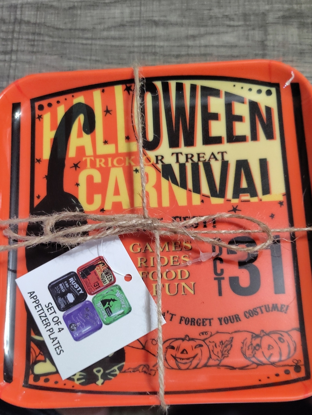 Halloween Carnival Orange Appetizer Plate - Unbranded